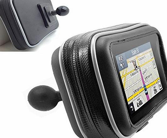 ChargerCity XXL WaterProof 4.3`` 5`` GPS SatNav Case for TomTom Via XL Start Go 25 50 51 500 510 5100 Garmin Nuvi 42 55 56 57 57LM 58 2597 2599 w/ 1`` ball mail connection for Arkon Robust amp; Ram Moun