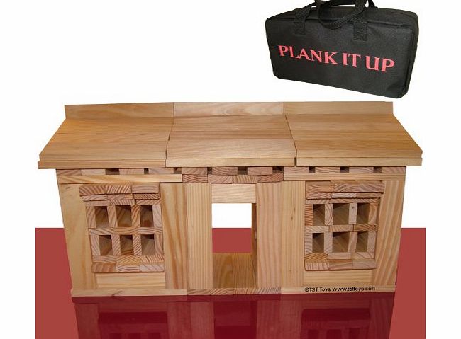 Classic Leisure Products Plank It Up 100 Piece Wooden Blocks In Canvas Carry Bag