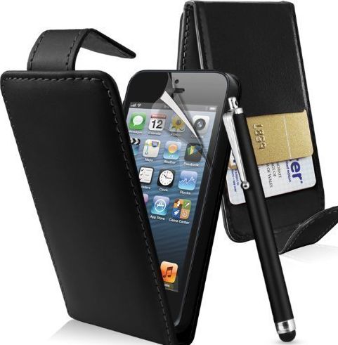 New Apple iPod Touch 5th Generation Flip Case Cover Stand & Stylus Pen Black