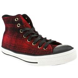Converse Male All Star Hi Woolrich Fabric Upper in Black and Red