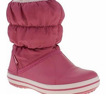 kids crocs pink winter puff boot girls junior