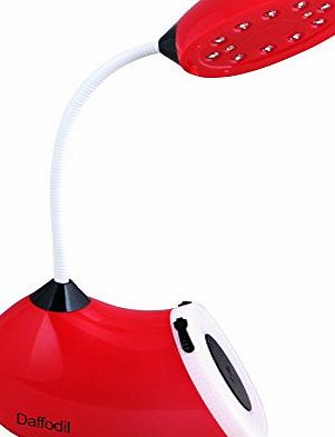 Daffodil LEC105 - Battery Powered Reading Light - Rechargeable Childrens Bedside Table and Night Light - Red