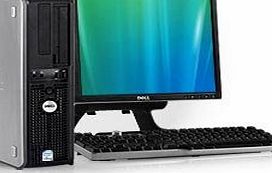 Dell Desktop PC Computer Set - 17`` Flat Dell Brand LCD Monitor - Optiplex Series Desktop - 1GB - 80GB - Wireless Internet Ready WIFI - Keyboard - Mouse - Power Cord - Windows XP Pro SP3 Pre-installed