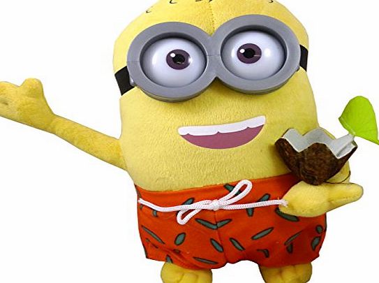 Despicable Me 10`` Dressed Minion Plush Figure - Minion in Shorts with Cocktail - TV amp; Film Character Toys