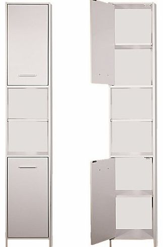 DEUBA GmbH & Co. KG. Tall Bathroom cabinet cupboard white large storage shelf shelves storing furniture free standing