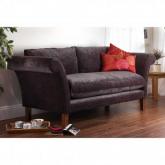 4 seater sofa - Harlequin Linen Onyx - Dark leg stain