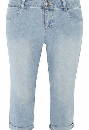 Dorothy Perkins Womens Bleach Wash Cropped Jeans- Blue DP70298025