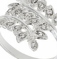 Dorothy Perkins Womens Silver Fern Leaf Ring- Clear DP49815507