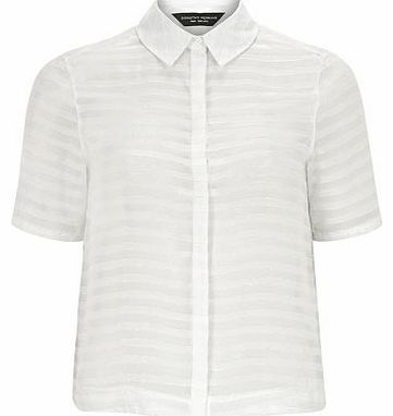 Dorothy Perkins Womens White Stripe Burnout Shirt- White
