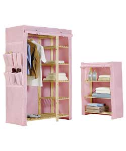 Double Wardrobe and Shelf Unit Pack - Pink