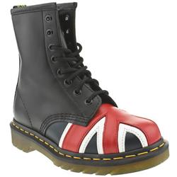 Dr Martens Female Iconic 8418 Union Jack Boot Leather Upper Casual in Black and Red