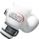 16oz WHITE DUO A/L Muay Thai Kickboxing Boxing Gloves
