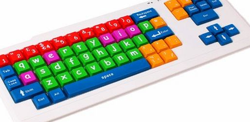 DURAGADGET  Colourful Kids Proof Childrens, Special Needs or Sight Impaired PS2/USB PC Keyboard
