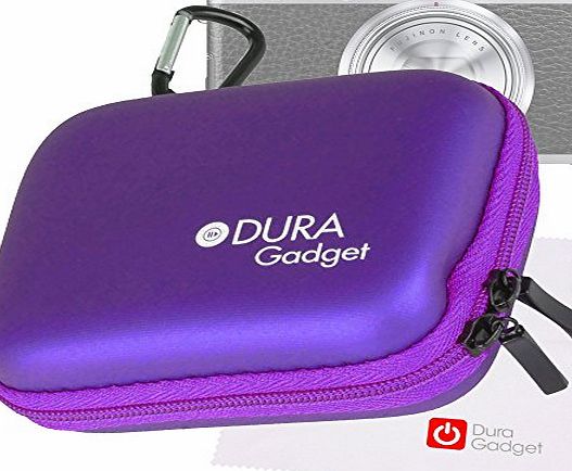DURAGADGET ``Tough`` Bright Purple Rugged Camera Case With Dual Zips   BONUS Cleaning Cloth For Fujifilm XF1 Digital Camera / Fujifilm FinePix XP80