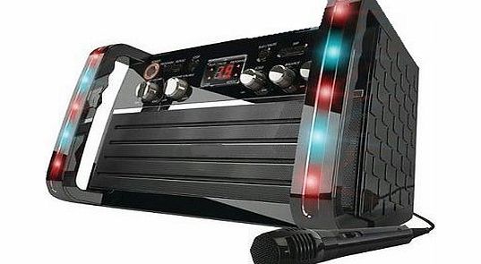 Easy Karaoke EK212 CD  Graphics Karaoke Machine With LED Disco Lights amp; Mic - Black