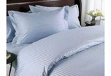 Egyptian Bedding 600 Thread Count Egyptian Cotton 600TC Duvet Cover Set, King , Blue Stripe