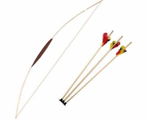 Elbenwald Wooden Bow 47 amp; 3 Arrows - Archery Set For Children
