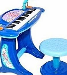 Enjoy Childrens Recording Electronic 36 Key Keyboard Piano With Stand Microphone and Stool BLUE