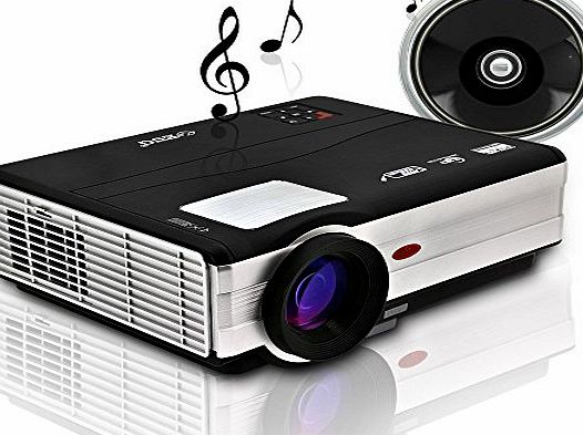 EUG 150`` HD LED Projector 1080p Support 1024*768 3000 Lumen for Home Cinema DVD Player Games Laptop Computer USB VGA HDMI TV Projectors (include HDMI Cable)