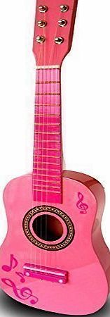 Eurotrade W Ltd 23`` CHILDRENS GIRLS WOODEN ACOUSTIC GUITAR MUSICAL INSTRUMENT PINK TOY XMAS GIFT
