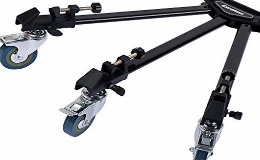 Excelvan Professional Tripod Dolly 15kg MAX Load Capacity with Rubber Wheels 77.5cm/30.5`` Adjustable Leg Mounts for Studio Camera Video Lighting