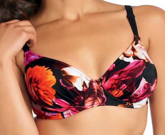 Fantasie Womens New Ecuador Underwired Gathered Bikini Top Magenta 40E