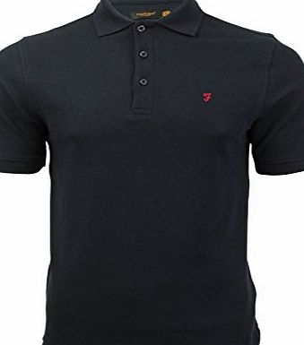 Farah Mens Designer Casual Cove Polo Shirts True Navy XLarge