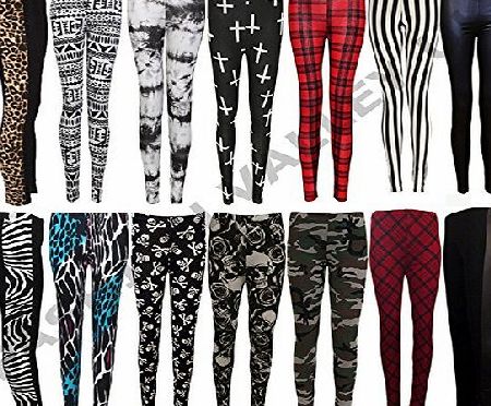 Fashion Valley Womens Sexy Plus Size Printed Leggings Ladies Stretechy Jeggings Tights 8-22 UK S/M 8-10 Cross