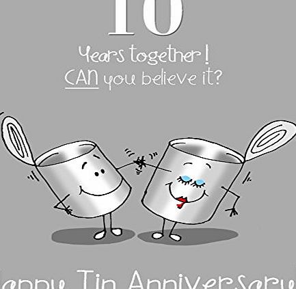 Fax Potato 10th Wedding Anniversary Greetings Card - Tin Anniversary