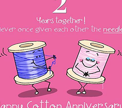 Fax Potato 2nd Wedding Anniversary Greetings Card - Cotton Anniversary