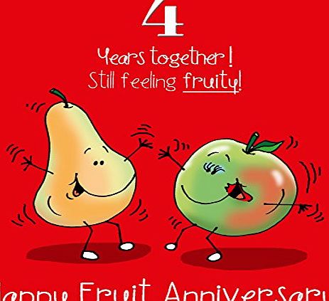 Fax Potato 4th Wedding Anniversary Greetings Card - Fruit Anniversary