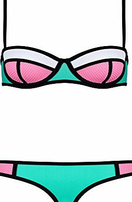 FeelinGirl Womens Push Up Padded Bandage Bikini Set Swimwear Swimsuit Beachwear Green XL
