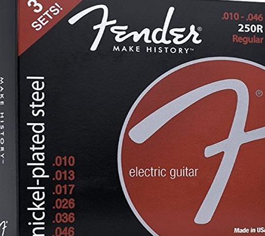 Fender 250R 3 x .010 - .046 Nickel-plated steel Electric Guitar Strings - Regular