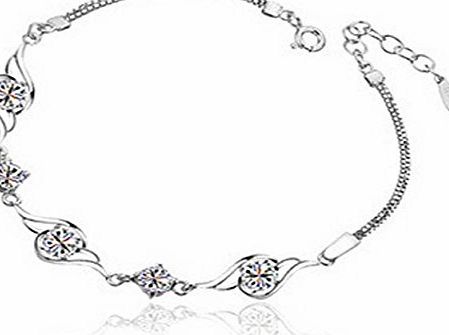 findout ladies swarovski element silver Crystal Angel Love bracelets .for women girls.(f974)