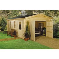 Koppelo Log Cabin Double Door Apex Garage 12` x 17`