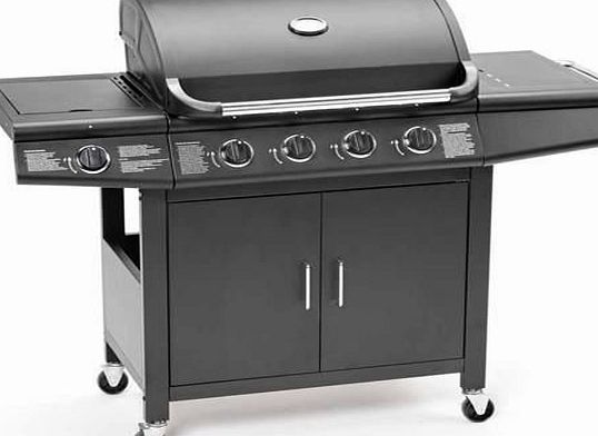 FirePlusTM FirePlus 4 1 Gas Burner Grill BBQ Barbecue incl. Side Burner - Black 61 x 42cm