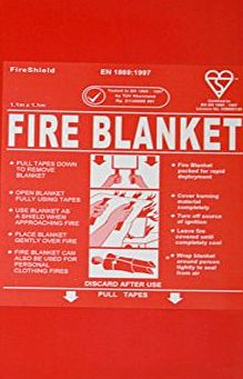 FireShield British Standard Approved - 1.1m x 1.1m Fire Blanket - Kitchen amp; House Fire Blanket in Rigid Case - FireShield