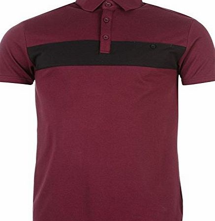 Firetrap Mens Charter Polo Shirt Short Sleeve Casual Tee Top Grape/Dk Navy XL