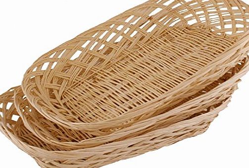 FloristryWarehouse Wicker Basket Tray Lattice 30 x 22cm Pack of 3 Baskets