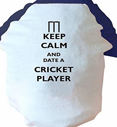 Flox Creative Keep calm and date a cricket player two toned dog vest pink or blue
