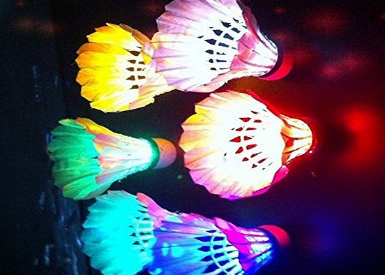 FOME Brand New LED Badminton Shuttlecock Dark Night Glow Birdies Lighting For Indoor Sports Activities 8PCS Color  FOME Gift