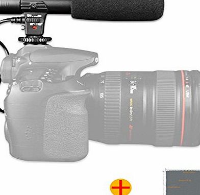 Fomito Mic-01 Digital Video Dv Camera Professional Studio/stereo Shotgun Recording Microphone for Canon Nikon Pentax Olympus Panasonic Digital SLR Camera