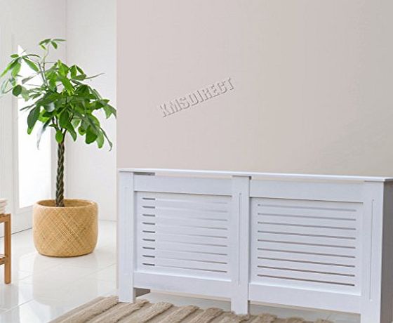 FoxHunter White Painted Radiator Cover Wall Cabinet Wood MDF Traditional Modern Medium