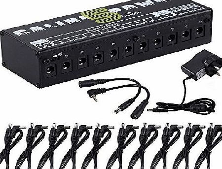 foxpic  Caline CP-05 10 Isolated Output 9V 12V 18V Guitar Pedal Board Power Supply Effect Pedals with Isolated Short Cricuit / Overcurrent Protection