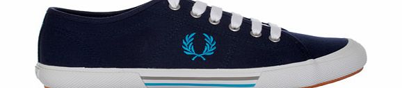 Fred Perry Vintage Tennis Blue Canvas Trainers