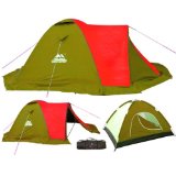 4 Man Double Skinned Tent Sand Yellow/Red