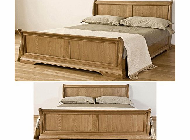 Solid Oak 5 King Size Sleigh Bed
