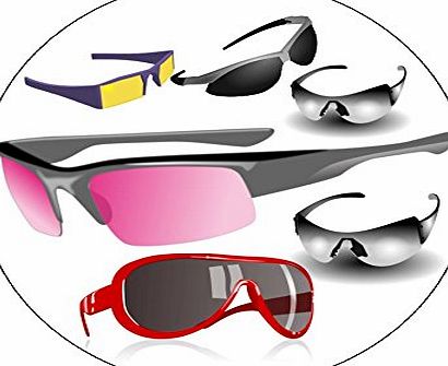 Fun Photo Cakes 7.5 Inch Designer Sunglasses Birthday Cake Toppers Decorations On Edible Rice Paper