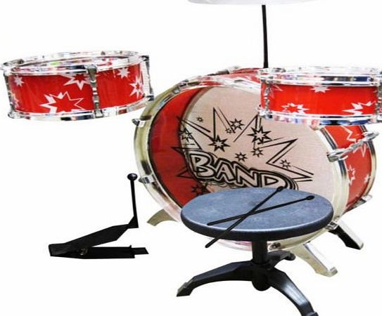 FunkyBuys Drum Set Kit Musical Children Kid Studio Big Band Play Set Toy Red/Blue Gift New (Red)