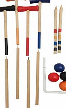 Funmate 4 Player KD Wooden Garden Croquet Set